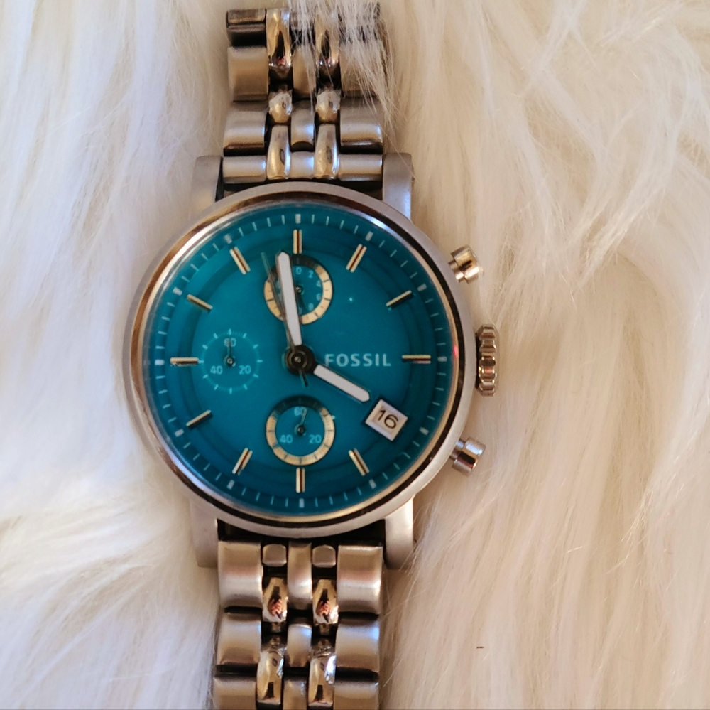 WOMEN'S FOSSIL WATCH BRILLIANT BLUE FACED